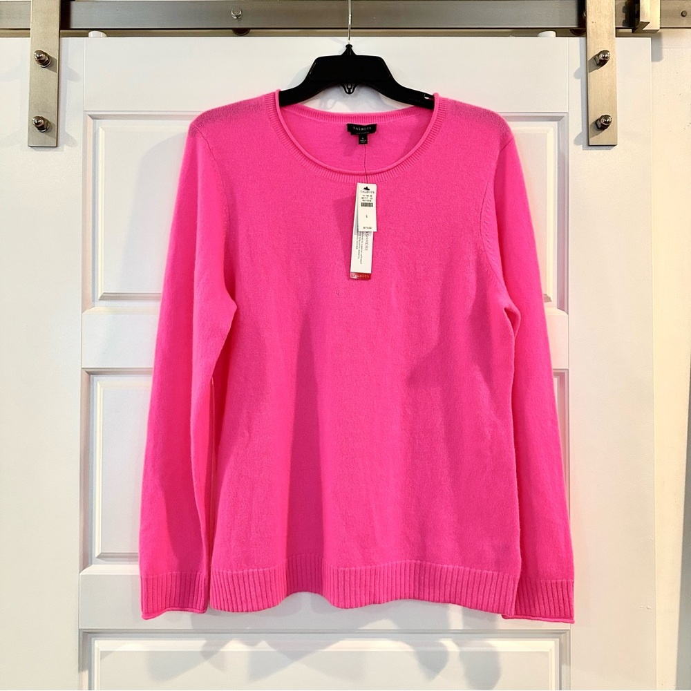 Talbots Hot Pink Cashmere Sweater (Size L)